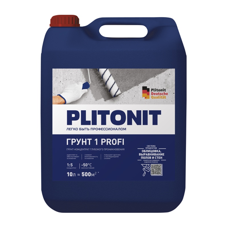 18104 Грунт-концентрат 1:5 Plitonit Profi 1 (10 л) — изображение 1