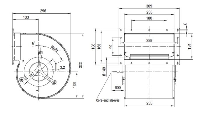 Вентилятор Ebmpapst D3G180-AB62-01 / D3G180AB6201 радиальный EC — изображение 5