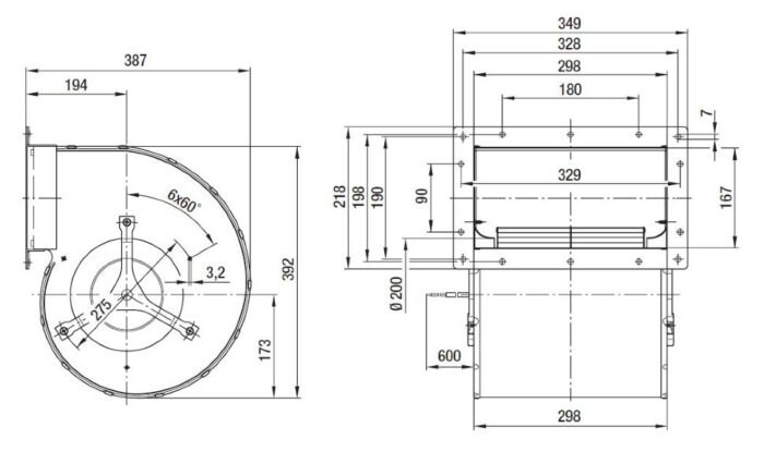 Вентилятор D6E250-BA01-01 / D6E250BA0101 центробежный Ebmpapst — изображение 2