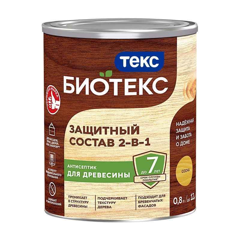 25699 Антисептик Текс Bioteks состав 2в1 сосна (0,8 л) — изображение 1