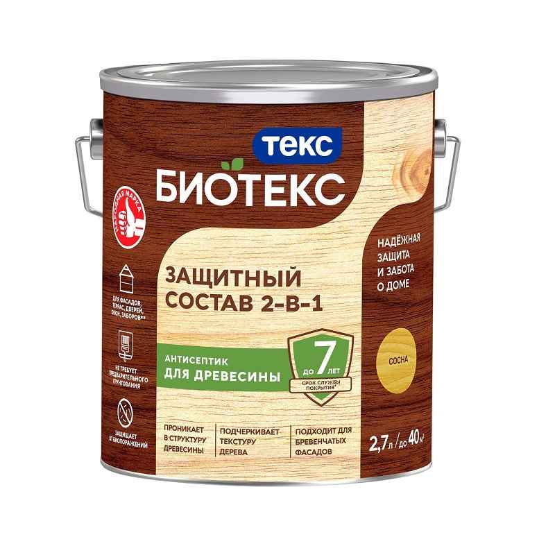 25744 Антисептик Текс Bioteks состав 2в1 сосна (2,7 л) — изображение 1