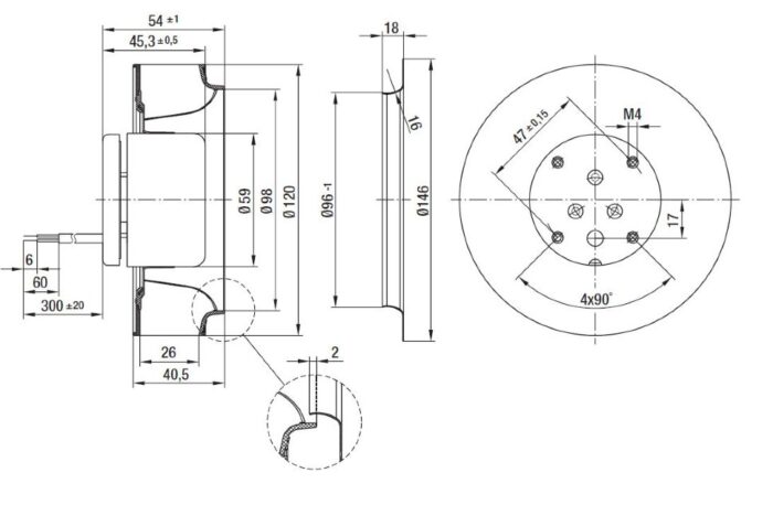 Вентилятор Ebmpapst R1G120-AD13-02 / R1G120AD1302 радиальный EC — изображение 2
