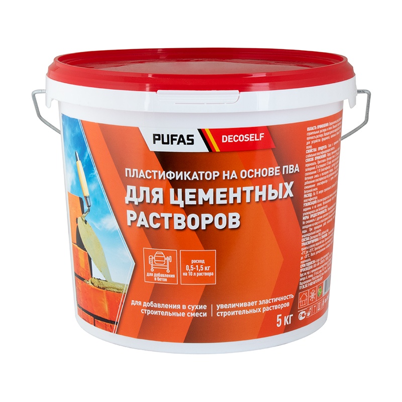 28904 Клей ПВА Pufas Decoself cтроительный пластификатор (5 кг) — изображение 1