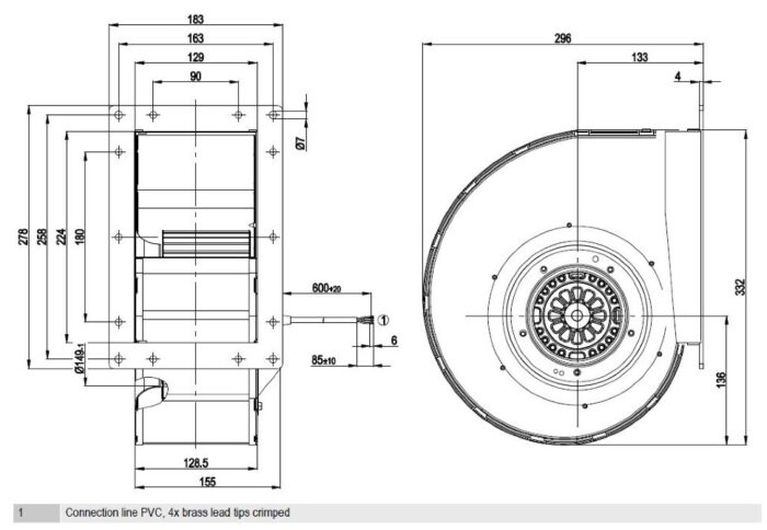 Вентилятор G4E180-GS11-01 / G4E180GS1101 центробежный Ebmpapst — изображение 2