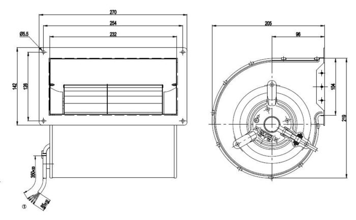 Вентилятор D2E146-AP47-02 / D2E146AP4702 центробежный Ebmpapst — изображение 2