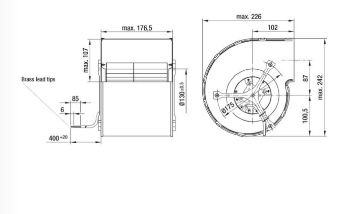 Вентилятор Ebmpapst D1G160-DA19-52 / D1G160DA1952 радиальный EC — изображение 2