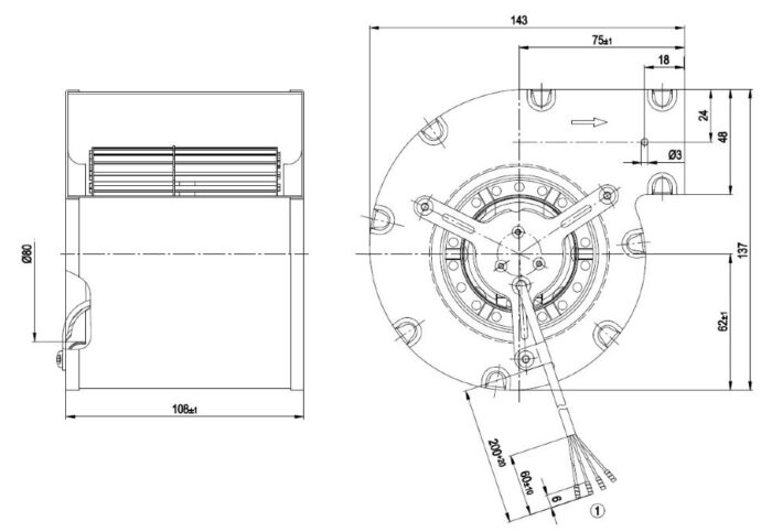 Вентилятор D2E097-CH85-02 / D2E097CH8502 центробежный Ebmpapst — изображение 2
