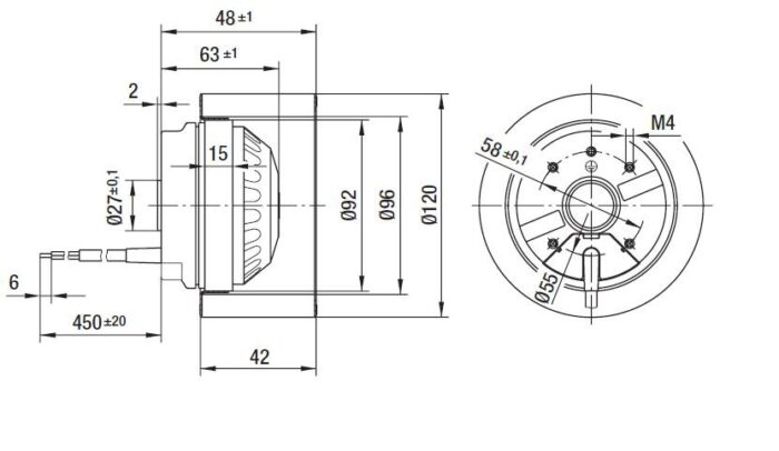 Вентилятор R2E120-BD76-09 / R2E120BD7609 центробежный Ebmpapst — изображение 2