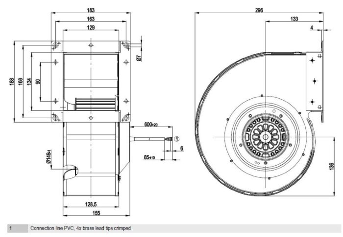 Вентилятор G4E180-FS11-01 / G4E180FS1101 центробежный Ebmpapst — изображение 2