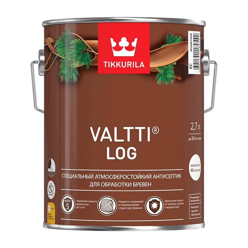 43273 Антисептик Tikkurila Valtti Log палисандр (2,7л) — изображение 1