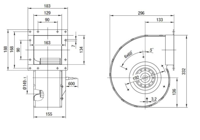 Вентилятор G4D180-FF20-01 / G4D180FF2001 центробежный Ebmpapst — изображение 2