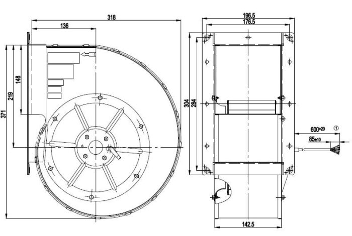 Вентилятор G4D200-CL12-01 / G4D200CL1201 центробежный Ebmpapst — изображение 2