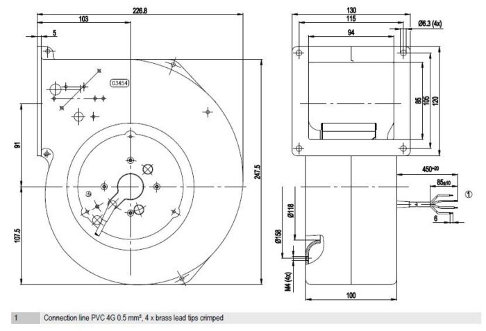 Вентилятор G2E140-AE77-01 / G2E140AE7701 центробежный Ebmpapst — изображение 2