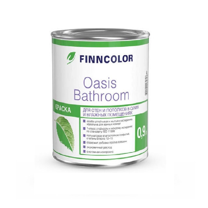 53157 Краска интерьерная Finncolor Oasis Bathroom основа А полуматовая (0,9 л) — изображение 1