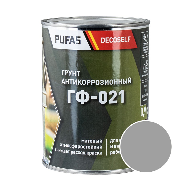 60461 Грунт ГФ-021 Pufas Decoself серый (0,9 кг) — изображение 1