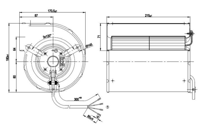 Вентилятор D2E133-AM47-23 / D2E133AM4723 центробежный Ebmpapst — изображение 2