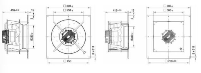 Вентилятор Ebmpapst K3G560-AH02-03 / K3G560AH0203 радиальный EC — изображение 2