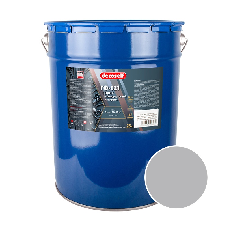 74113 Грунт ГФ-021 Pufas Экспресс Decoself светло-серая (25 кг) — изображение 1