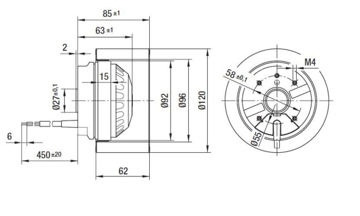 Вентилятор R2E120-AR21-05 / R2E120AR2105 центробежный Ebmpapst — изображение 2