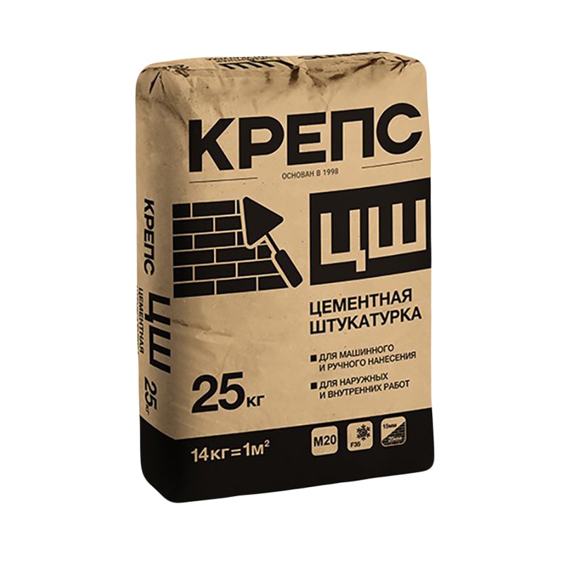 8119 Штукатурка цементная Крепс ЦШ, 25 кг — изображение 1