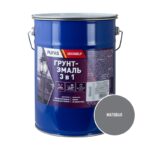 Грунт-эмаль Pufas Decoself 3 в 1 матовая серая (5 кг)