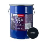 Грунт-эмаль Pufas Decoself 3 в 1 матовая черная (5 кг)