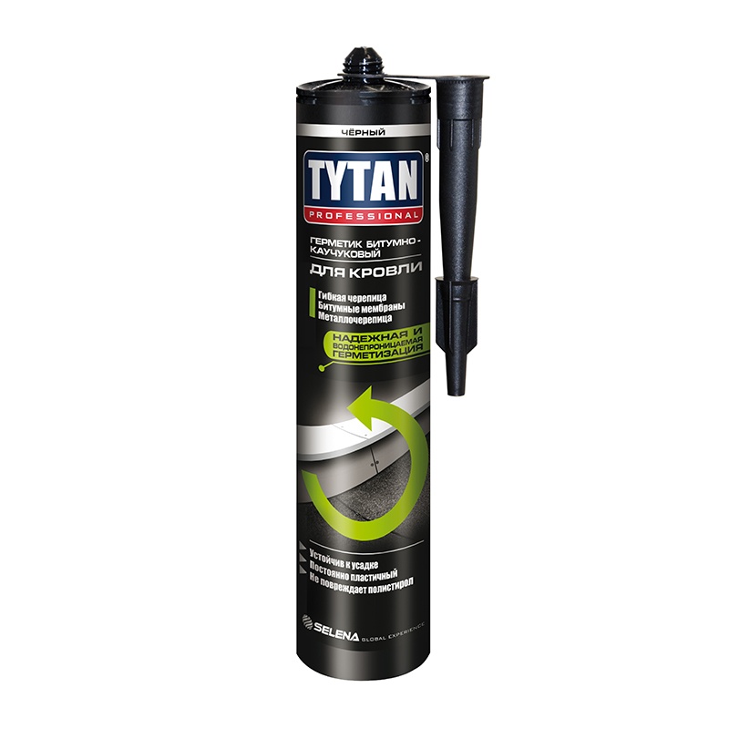 84494 Герметик битумно-каучуковый Tytan для кровли черный (0,31 л) — изображение 1