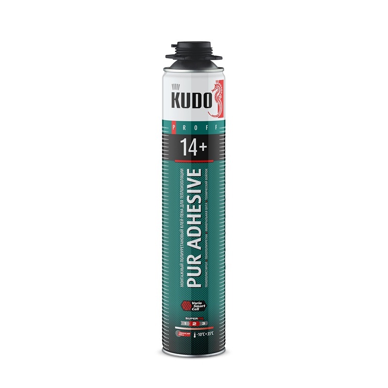 85720 Клей-пена полиуретановый монтажный Kudo Pur Adhesive Proff 14+, всесезонный (1 л) — изображение 1