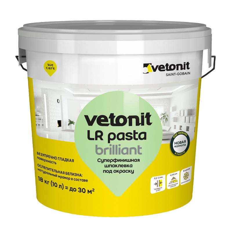 85829 Шпаклевка Vetonit LR Pasta Brilliant суперфинишная готовая (18 кг) — изображение 1