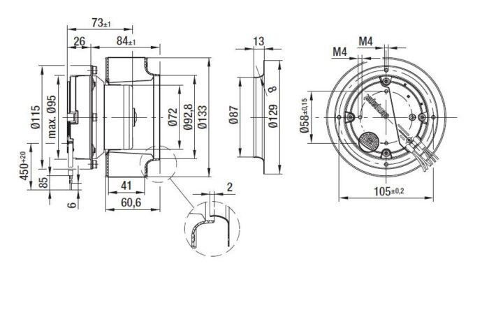 Вентилятор Ebmpapst R3G133-AE17-02 / R3G133AE1702 радиальный EC — изображение 2