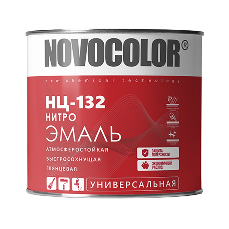 89968 Эмаль Novocolor НЦ-132 черная (1,7 кг) — изображение 1