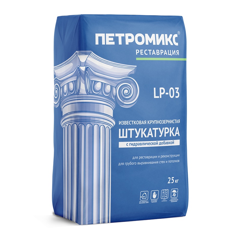 90958 Штукатурка Петромикс известковая, с гидравлической добавкой LP-03, 25 кг — изображение 1