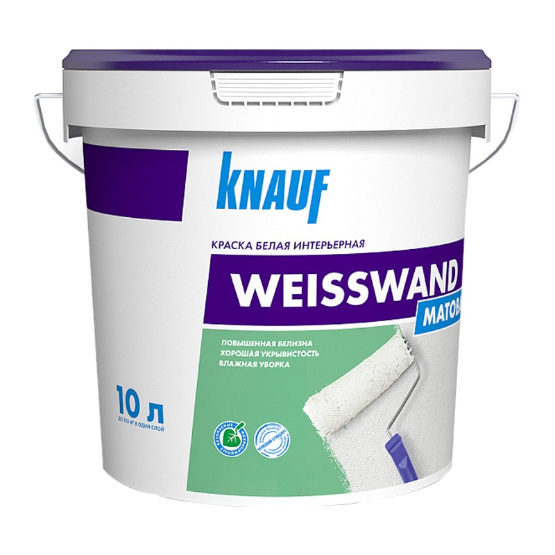 91014 Краска в/д Knauf Weisswand 707455 белая (15 кг) — изображение 1