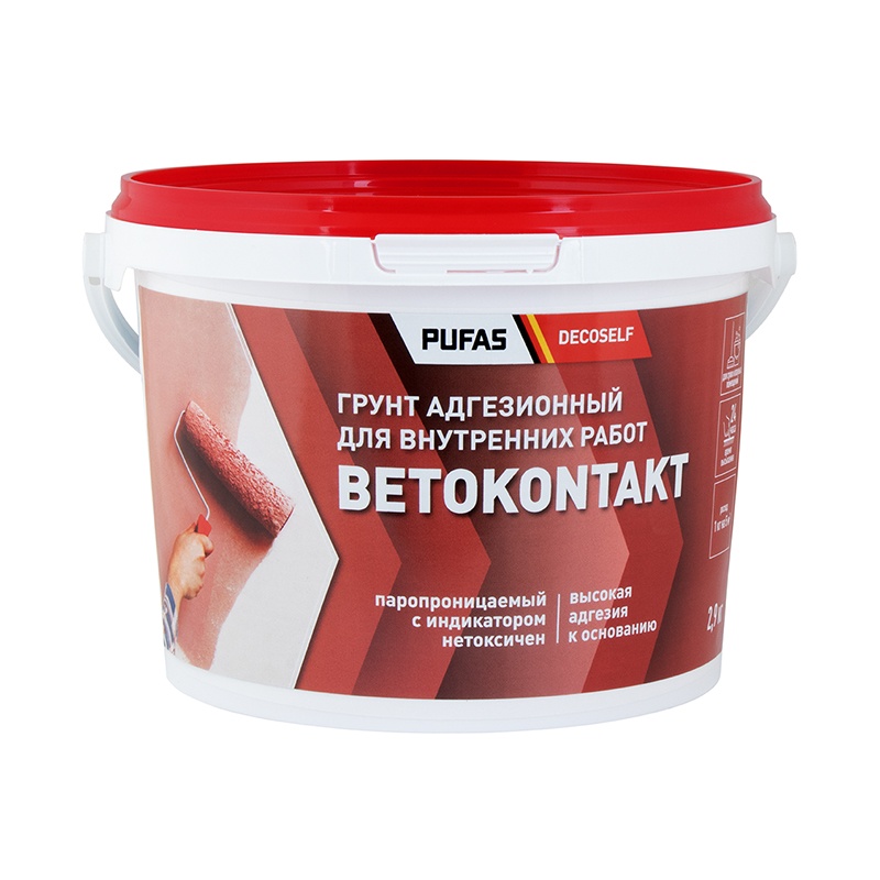 91132 Грунтовка Бетоконтакт Pufas Decoself для внутр. работ мороз (2,9 кг) — изображение 1