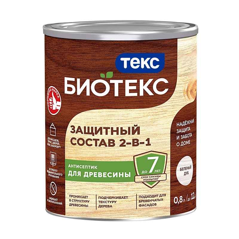 95955 Антисептик Текс Bioteks состав 2в1 беленый дуб (0,8 л) — изображение 1