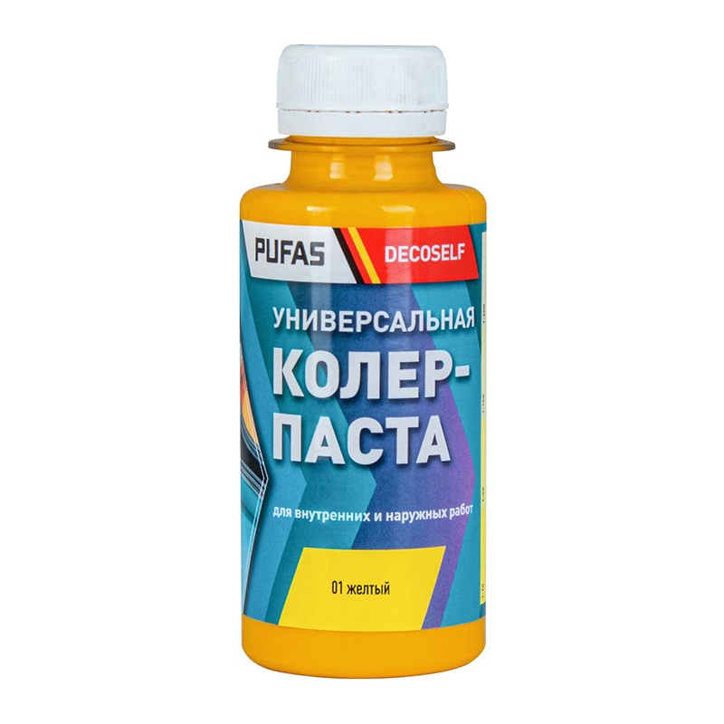 96289 Паста колеровочная универсальная Pufas 01 желтая (0,1 л) — изображение 1
