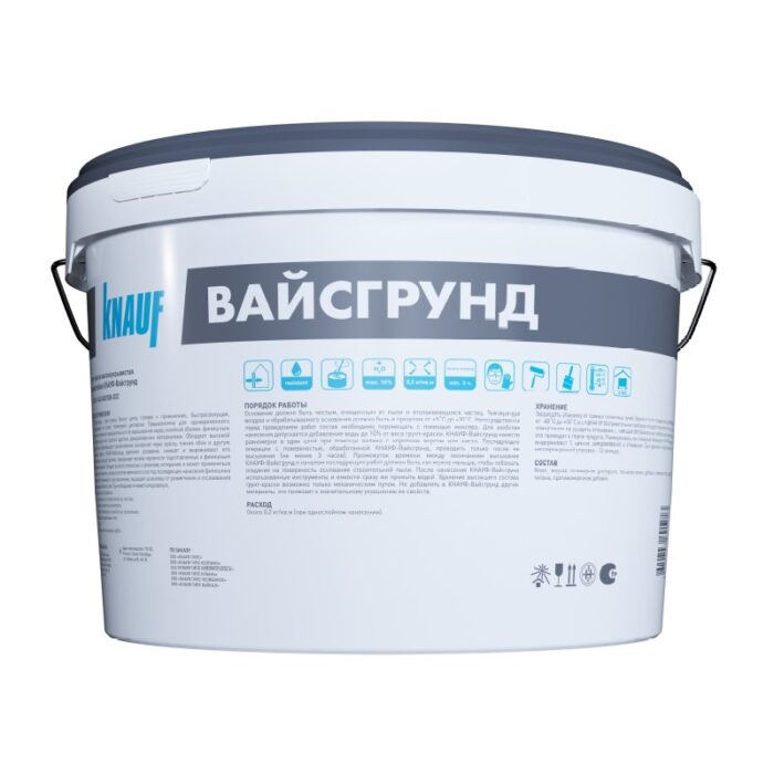 Грунт-краска Knauf Weissgrund, высокоукрывистая, фактурная (15 кг) — изображение 2