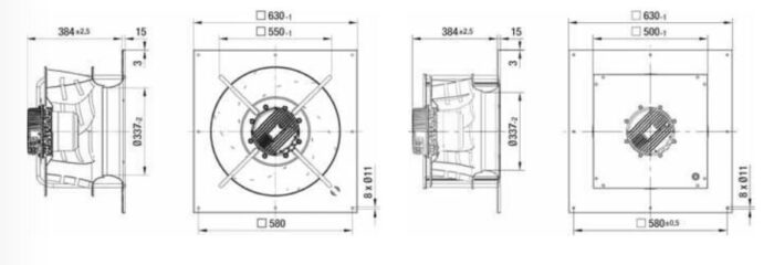 Вентилятор Ebmpapst K3G500-AG06-03 / K3G500AG0603 радиальный EC — изображение 2