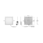 15W/3000K Белый 1350Lm | КВАДРАТ 190x190x20mm | Светодиодный светильник встраиваемый | FL-LED PANEL-Q15 FOTON LIGHTING — изображение 2