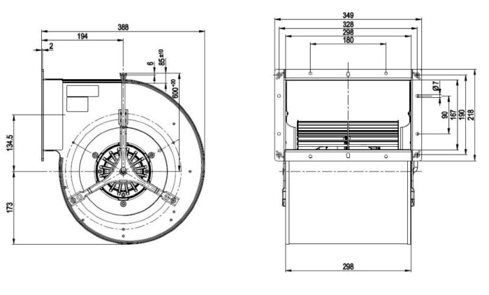 Вентилятор D4D250-BA02-01 / D4D250BA0201 центробежный Ebmpapst — изображение 2