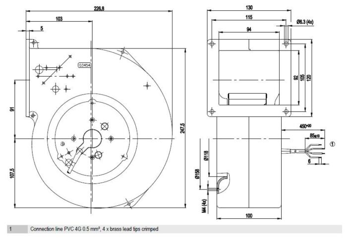 Вентилятор G2E140-AI28-01 / G2E140AI2801 центробежный Ebmpapst — изображение 2