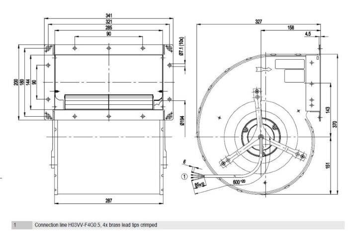 Вентилятор D4E225-BC01-02 / D4E225BC0102 центробежный Ebmpapst — изображение 2