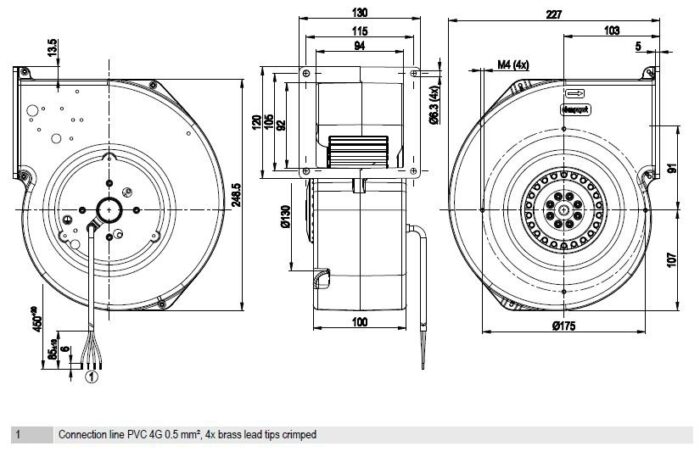 Вентилятор G2E160-AY47-01 / G2E160AY4701 центробежный Ebmpapst — изображение 2