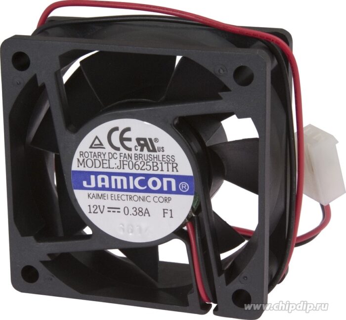 8009976926 Вентилятор 60x60x25, напряжение 12В, ток 0.38А, выводы 2L, подшипник качения, JF0625B1T-R Hirschmann — изображение 7