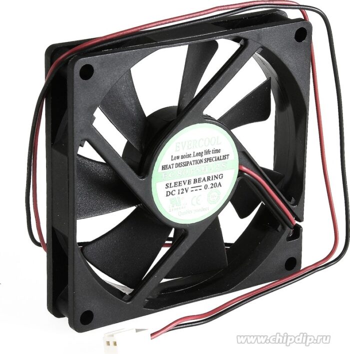 8031038429 EC8015H12S, (80*80*15 12V), Вентилятор 12В, 80х80х15мм, подшипник скольжения, 3000 об/мин Hirschmann — изображение 2