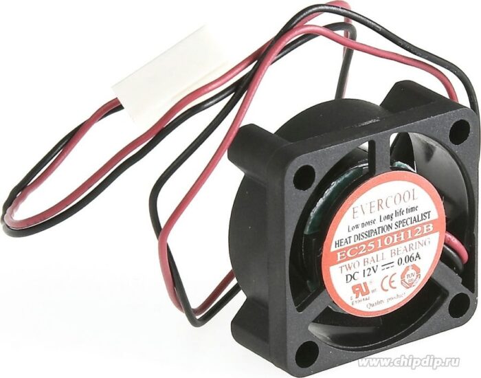 8008735244 EC2510H12B, (25*25*10 12V), Вентилятор 12В, 25х25х10мм, подшипник качения, 9000 об/мин Hirschmann — изображение 2