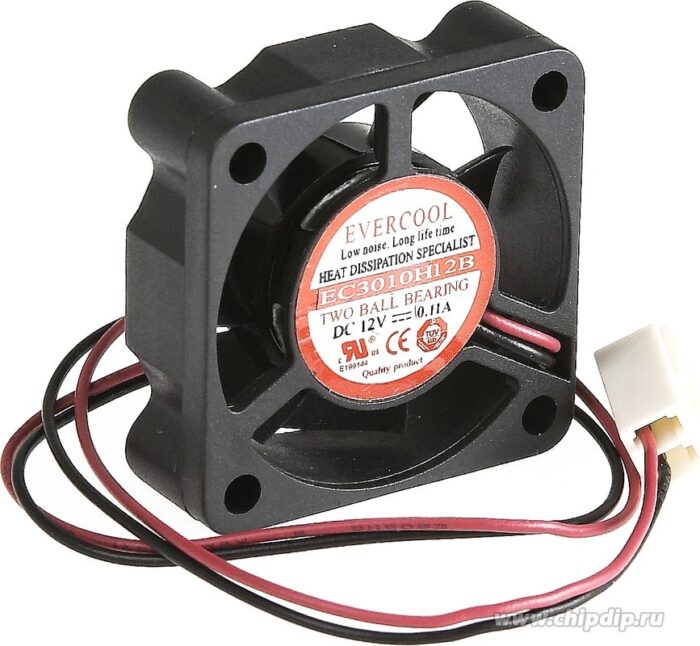 8003224347 EC3010H12B, (30*30*10 12V), Вентилятор 12В, 30х30х10мм, подшипник качения, 9000 об/мин Hirschmann — изображение 2