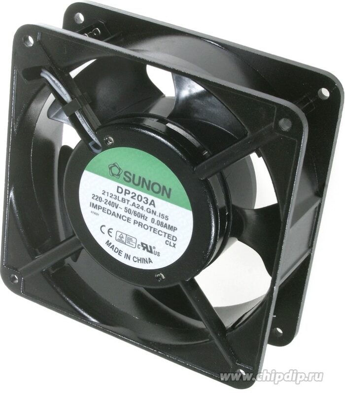 8007034109 DP203A2123LBT.A24.GN, Вентилятор осевой, 230В AC, 120х120х38мм, подшипник качения, 93куб.м/ч, 28дБА Hirschmann — изображение 2