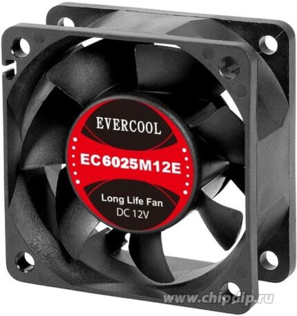 9000287325 EC6025M12SP, Вентилятор 12В, 60х60х25мм, подш. скольжения, 4500 об/мин, кабель 4pin (PWM) Hirschmann
