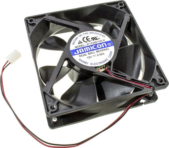 8603888565 JF1238B1HR-R (JF1238B1HR130C066R) (2800RPM) 12V/0,48A (120х120х38) B(подшипник) CFM118,7/dBA43,8 Jamicon вентилятор с разъемом 2 конт.MOLEX Hirschmann — изображение 7